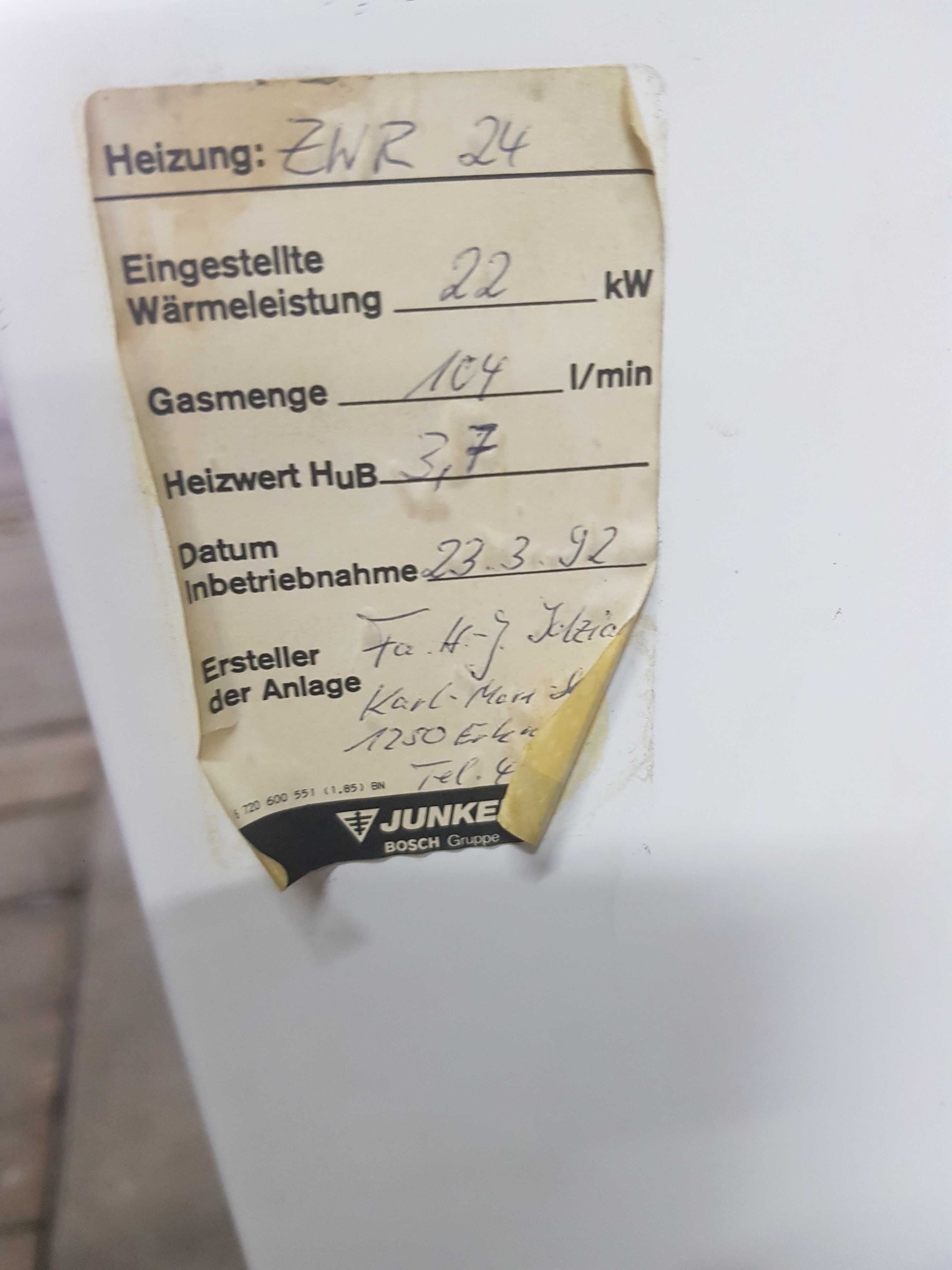 Junkers ZWR 24  Bosch kocioł gazowy piec dwu funkcyjny