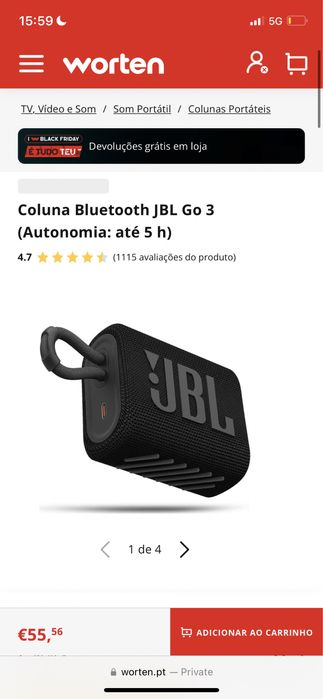 jbl go 3 preta usada