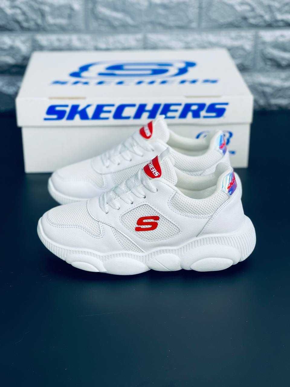 Кроссовки женские Skechers Весна Лето 2024 кожаные  красовки Скечерс