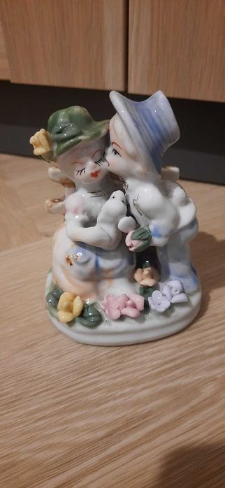 Figurka Zakochana Para / Romantyczna / Ceramika Vintage Lata 90