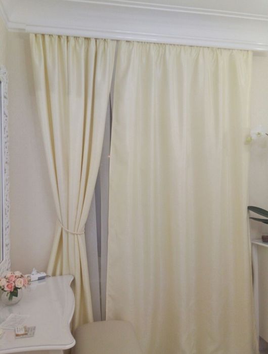 Лимонные шторы на карниз длиной 2 м