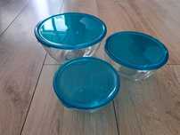 Miska szklana salaterka z pokrywką Pyrex Zestaw 3x