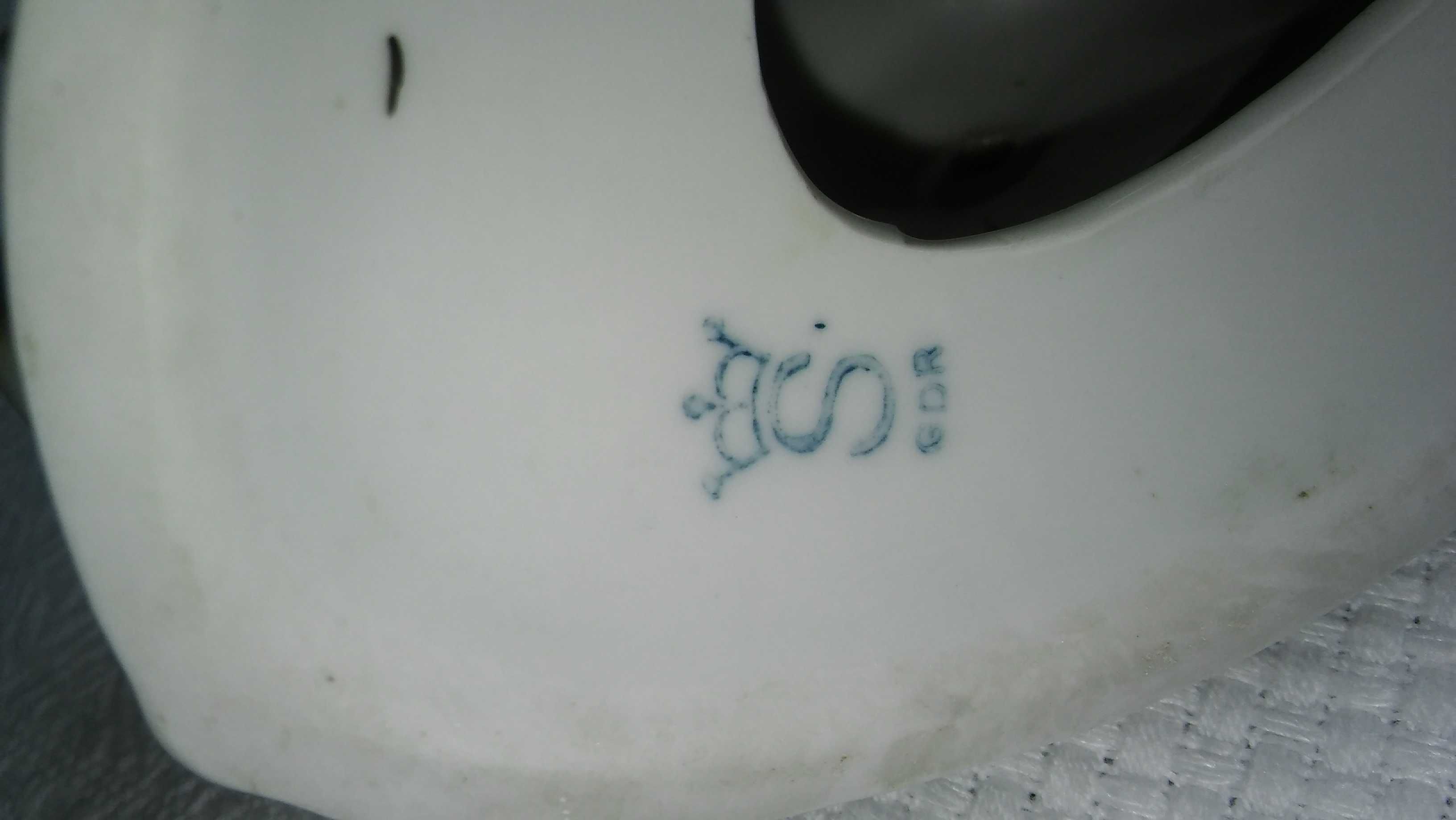 duża porcelanowa figura statek żaglowiec Scheidig Gräfenthal