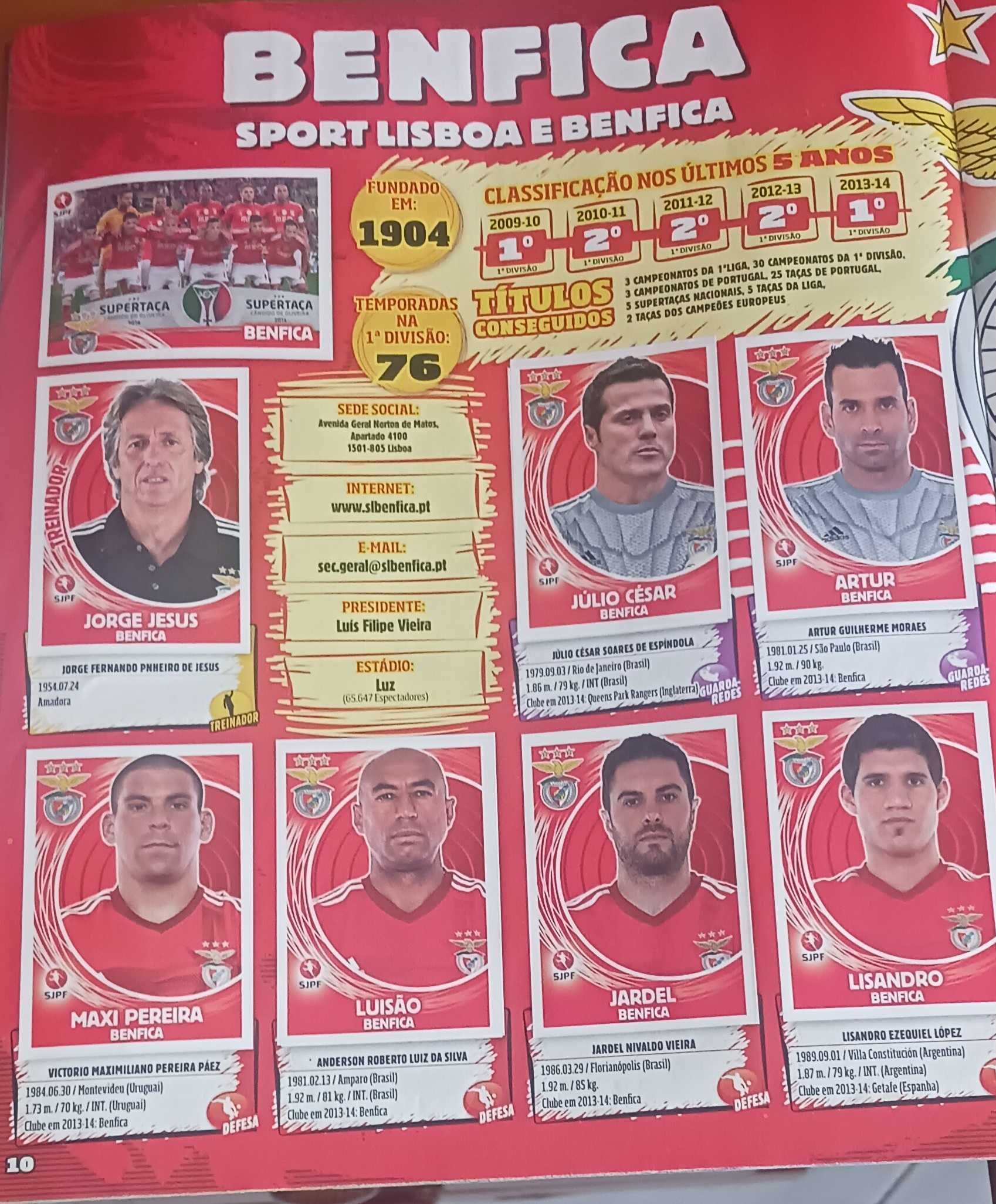 Caderneta de cromos de Futebol 2014/15, completa