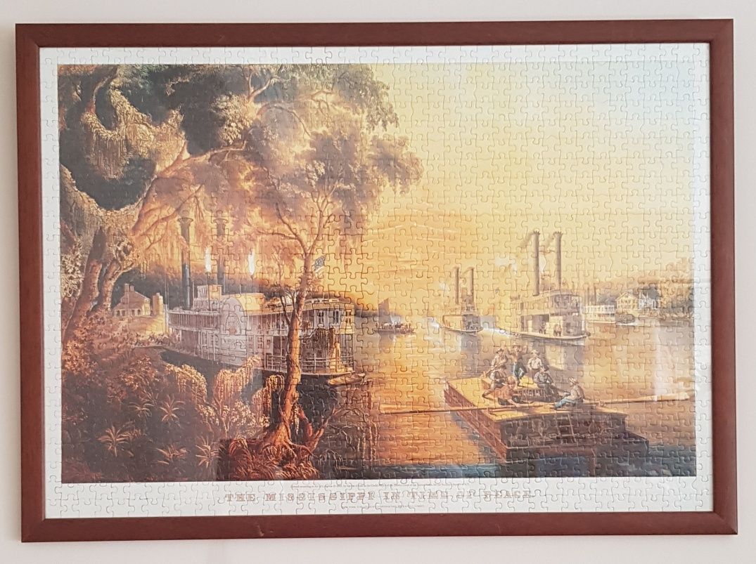 Quadro puzzle "Rio Mississipi" com moldura