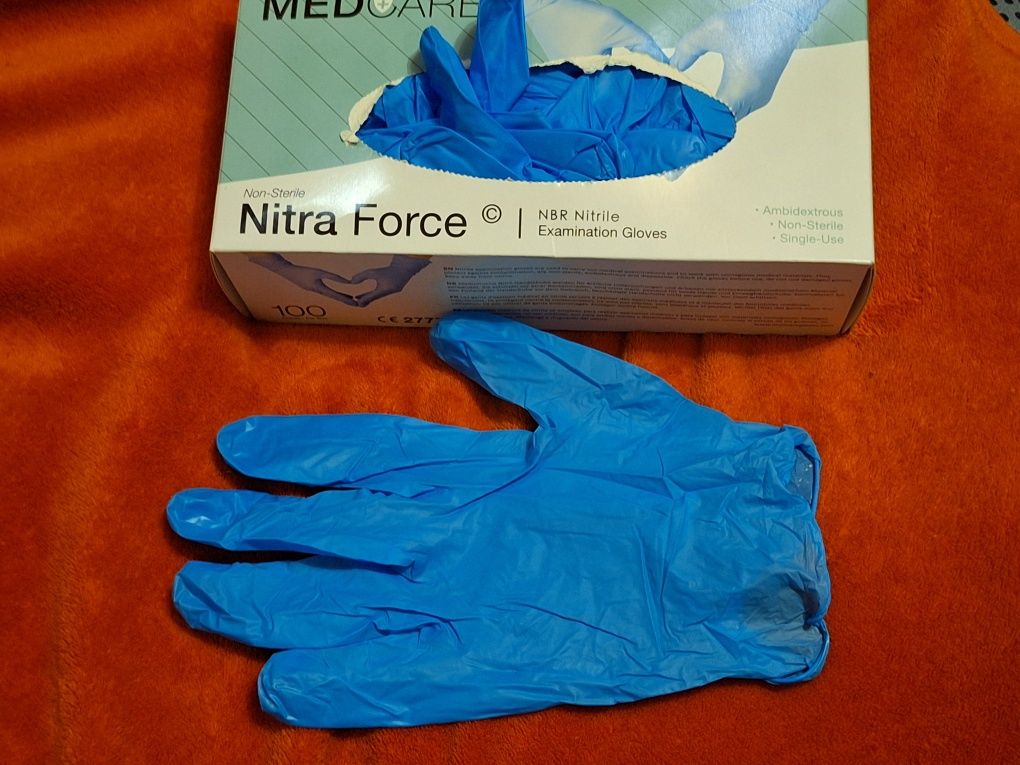 Rękawiczki nitrylowe XL niebieskie