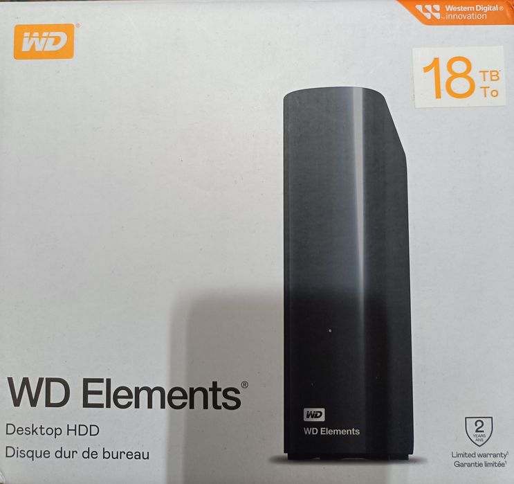 Western Digital WD Elements 18TB dysk zewnętrzny bank danych