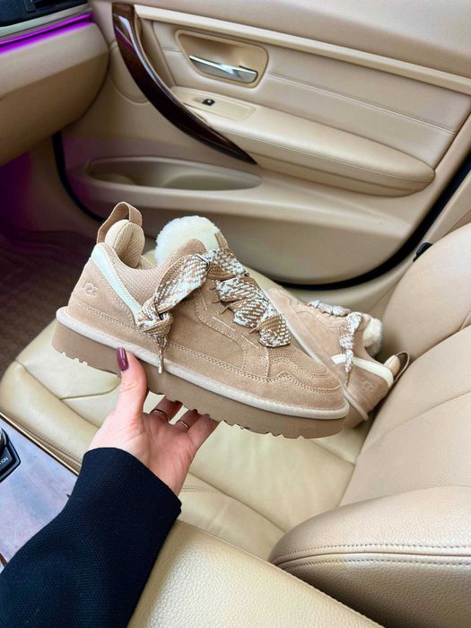 Женские ботинки UGG Lowmel Sneaker Beige 36-41 Натур Овчина! Купить!