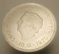 10 Guldenów - Holandia.Królowa Juliana. Srebrna moneta okolicznościowa
