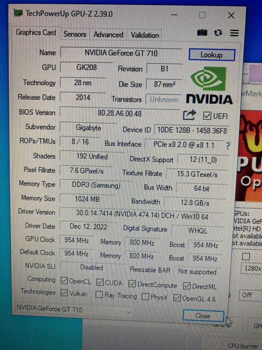Видеокарта nVidia GeForce GT 710 1 GB