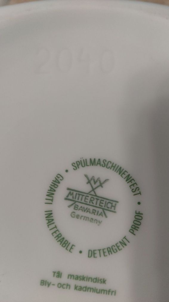 Porcelanowy dzbanek Mitterteich Bavaria – różowe kwiaty, Made in Germa