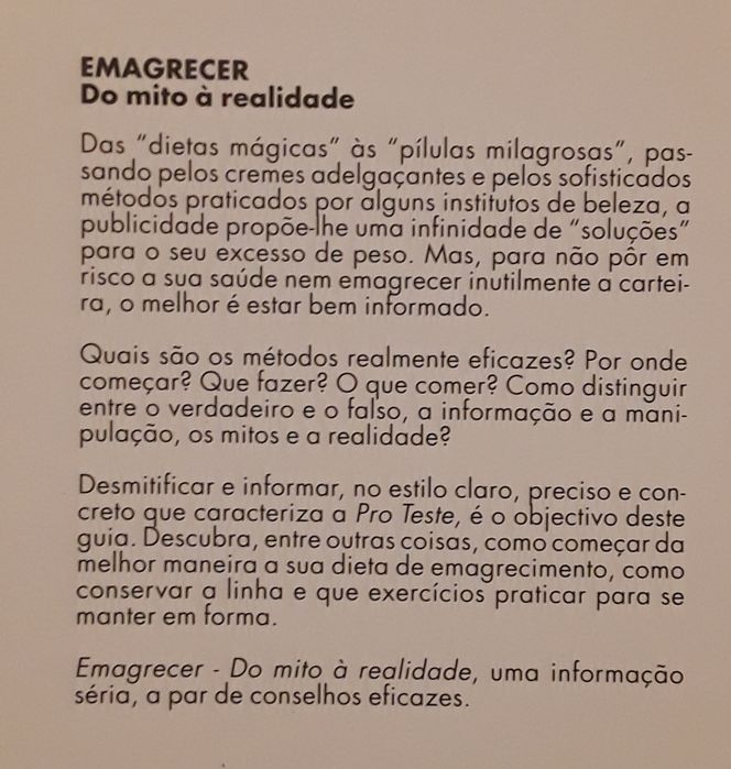 Livro: Emagrecer, do mito à realidade (Deco Proteste)