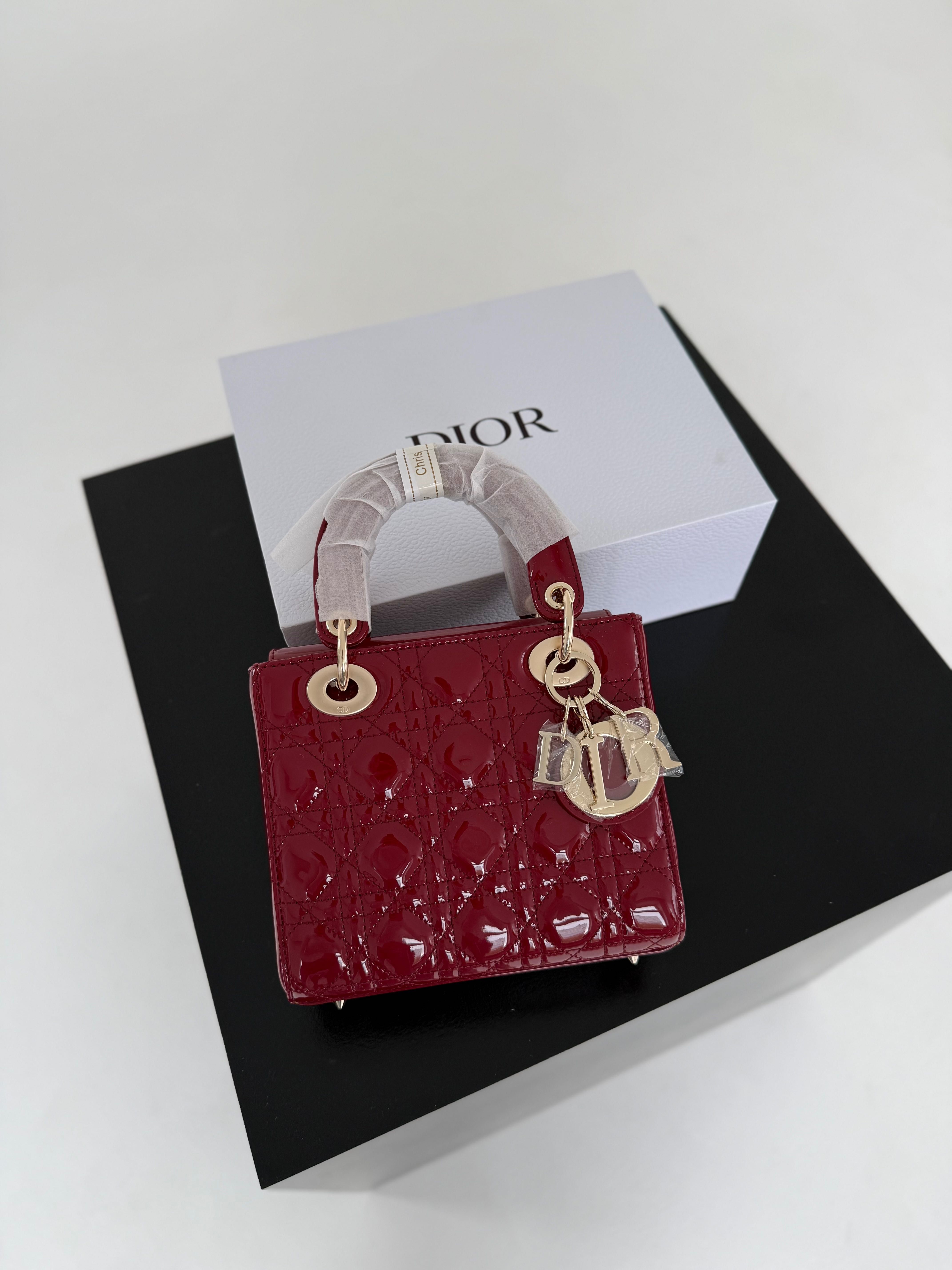 Сумка Dior Lady 20 Burgundy