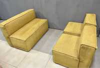 Nowa Sofa + 2 fotele Loft industrialna nowoczesna musztardowa miodowa