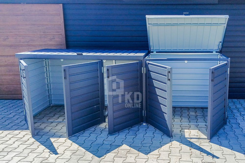 Zabudowa Koszy Na Śmieci Wiata  Obudowa 345X80X120 Cm 5X240L  Tkd349