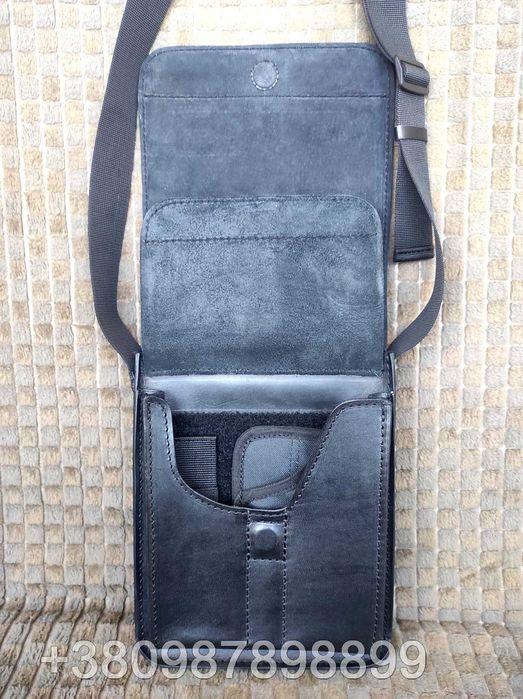 Чоловіча шкіряна сумка через плече сумка кобура для носіння зброї