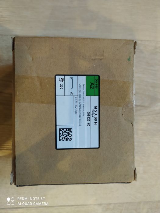 Śruby Nierdzewne M 5x60 Stal A2 Opakowanie 200 sztuk