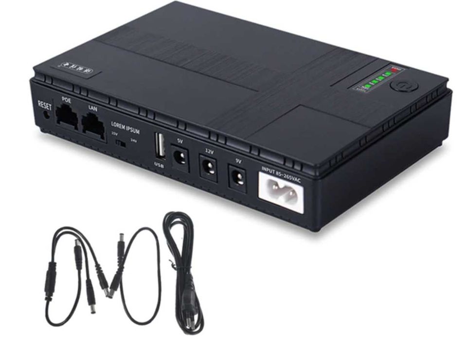 UPS для роутера до 12В 9В 5В - 1A, повербанк, бесперебійник 10400Mah
