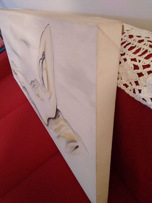 Quadro/tela grande Mulher de 1.40m por 60cm, decoração parede