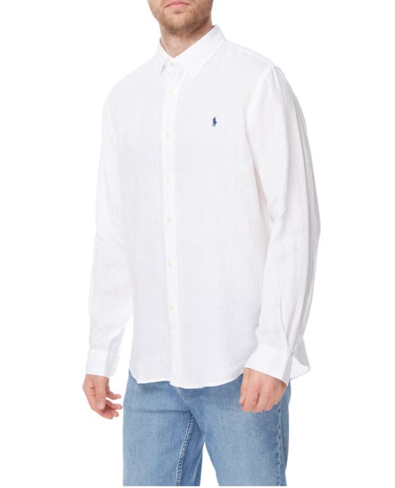 Чоловіча сорочка Polo Ralph Lauren лляна біла L