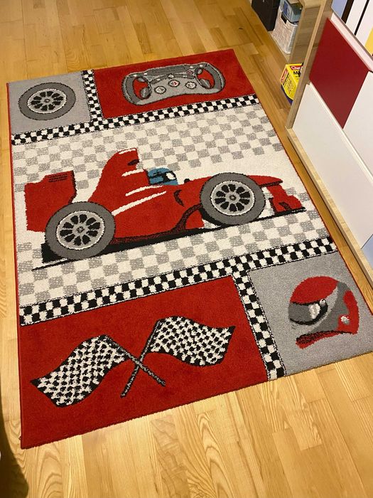 Dywan PETIT RACE WYŚCIGÓWKA FORMUŁA 1 AUTO czerwony 120x170 cm