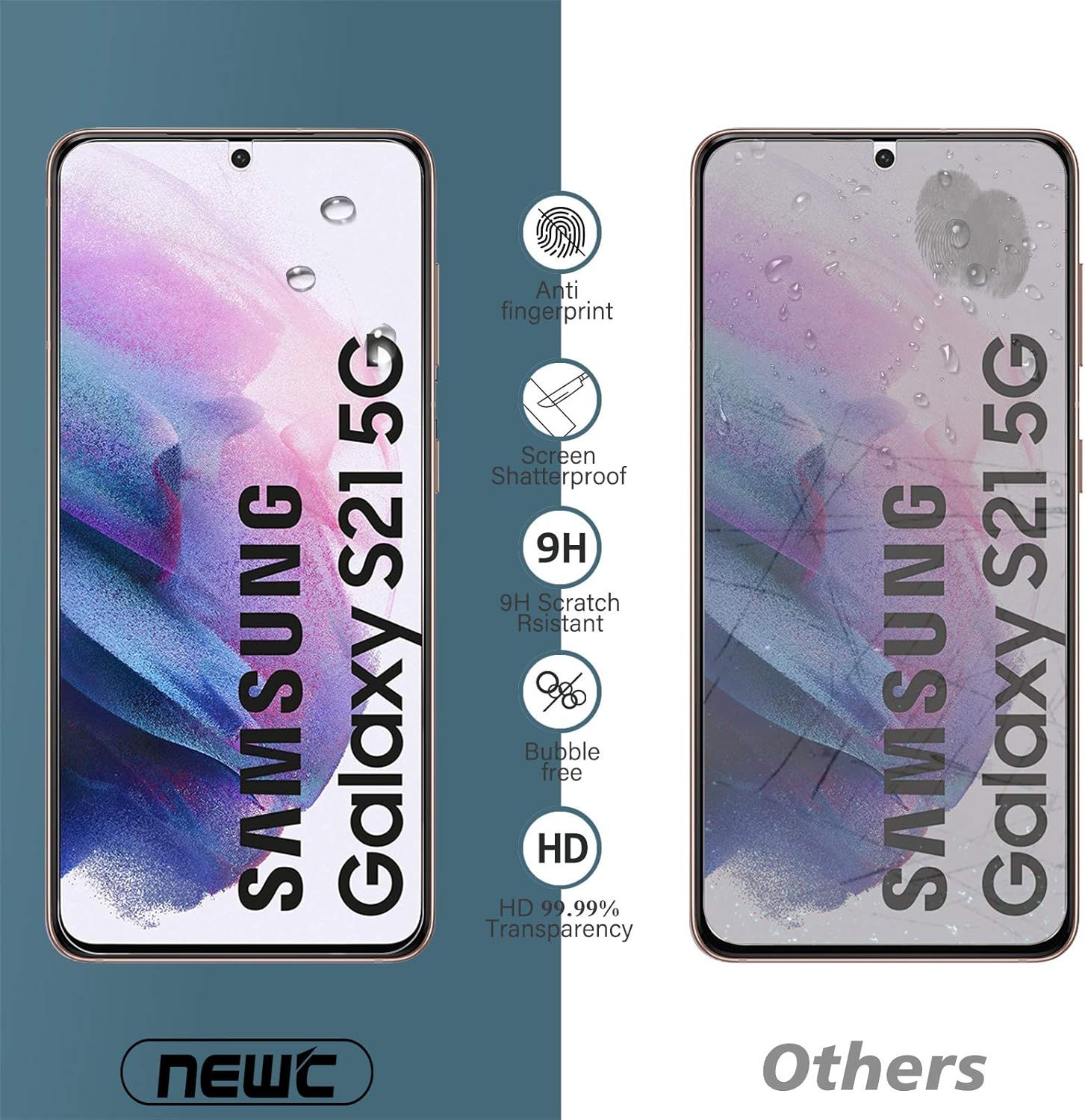 NEW'C - Zestaw 3x Szkło Hartowane do Samsung Galaxy S21