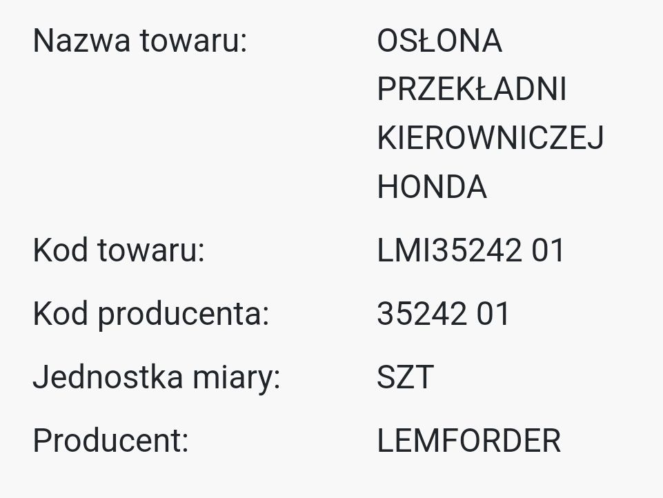 Osłona, system kierowania LEMFORDER