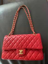 Chanel bag, red color, size 26*16