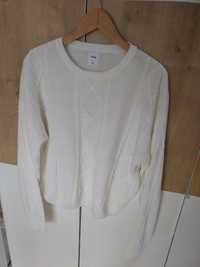 Sweter sweterek warkocz pleciony kremowy ecru sinsay XL