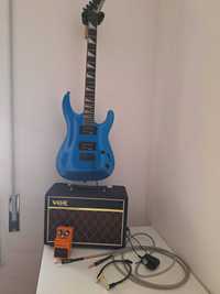 Guitarra Elétrica JACKSON, Amplificador VOX, Pedal BOSS Distortion