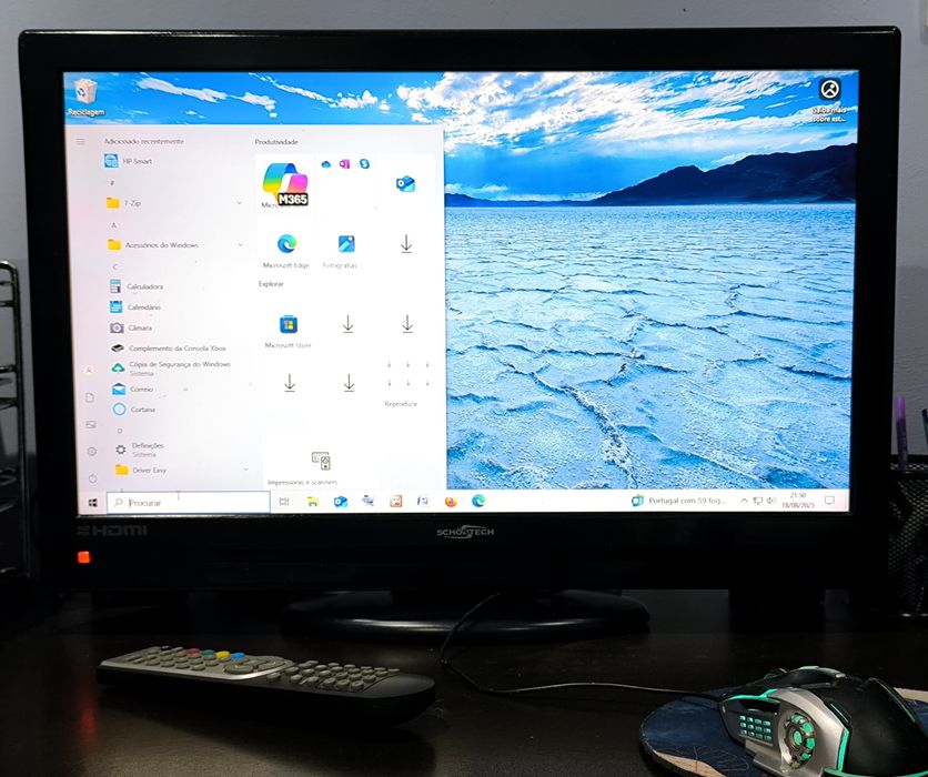Televisão Monitor (2 em 1) de 22 Polegadas com Comando