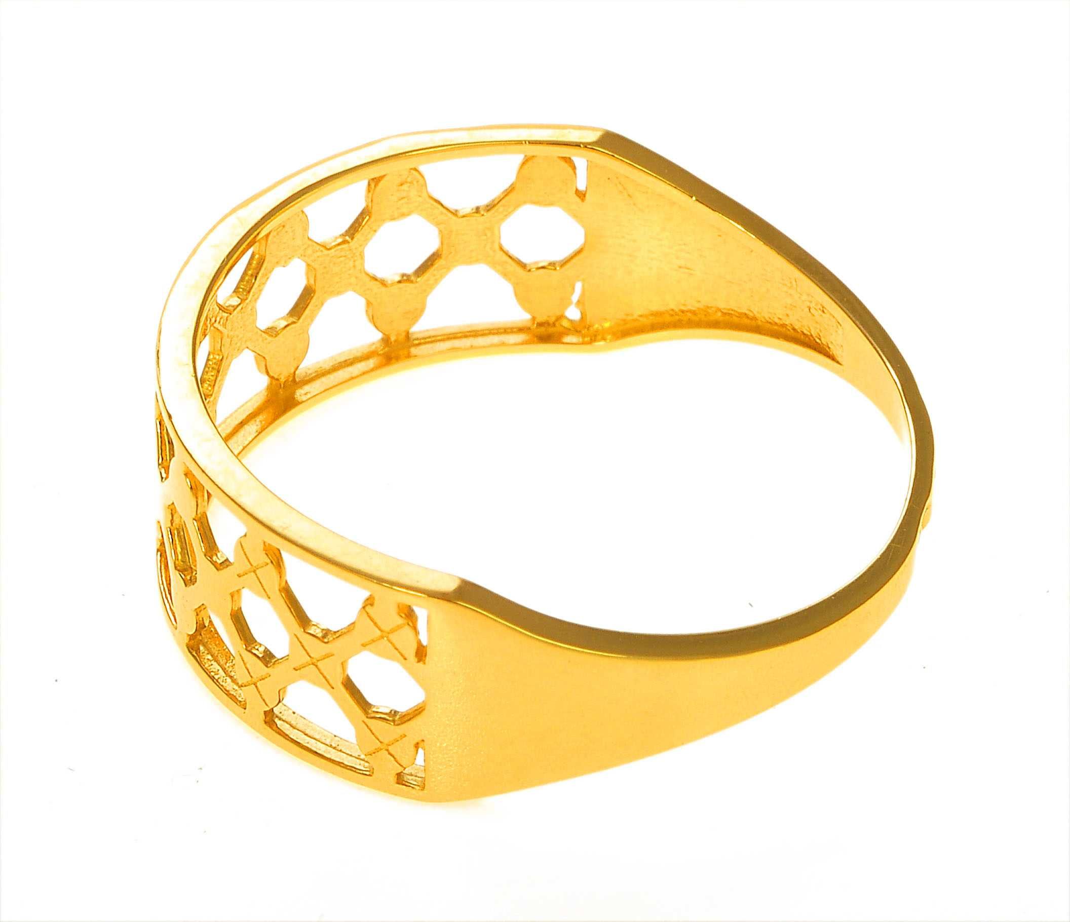Złoty pierścionek w kształcie obrączki szeroki 251