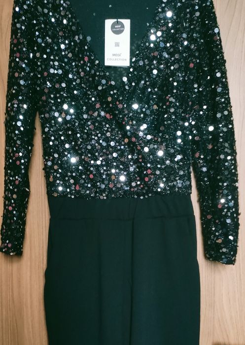 Kombinezon czarny cekiny Megi