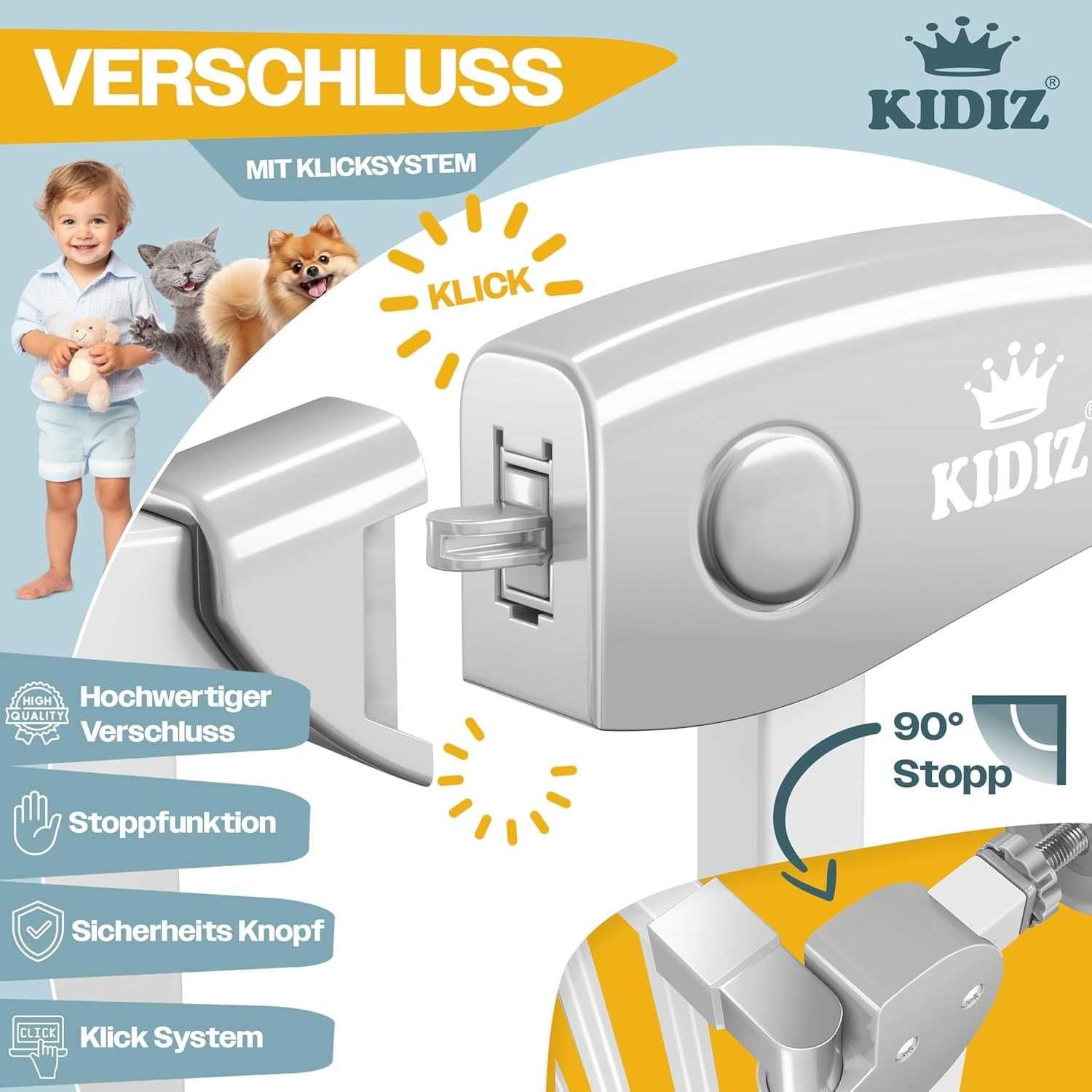 Nowa bramka zabezpieczająca /ochrona schodowa dla dzieci /KIDIZ !4515!