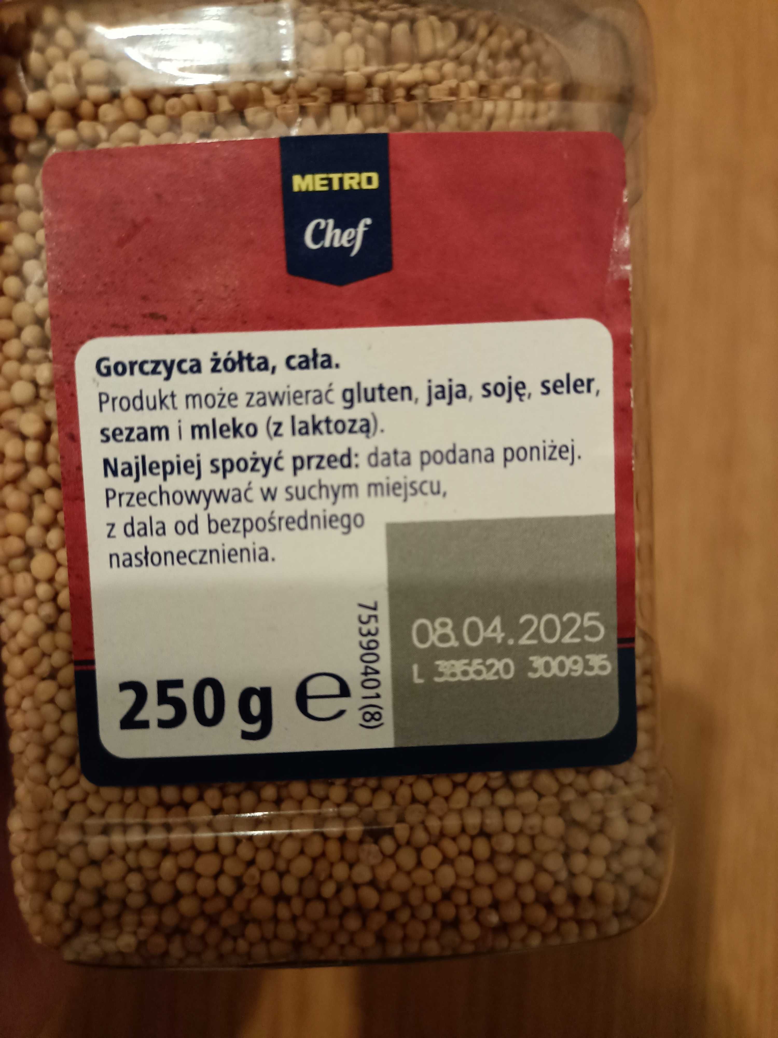 Gorczyca żółta cała 250g MetroChef