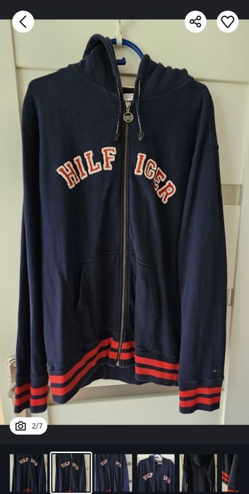 Tommy Hilfiger XL bluza z kapturem granatowa bawełna boss armani gucci