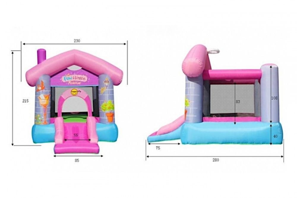 Dmuchany domek dmuchaniec - Fun House - różowy zamek