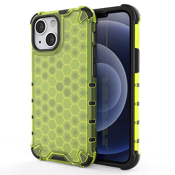Honeycomb etui pancerny pokrowiec z żelową ramką iPhone 13 mini zielon