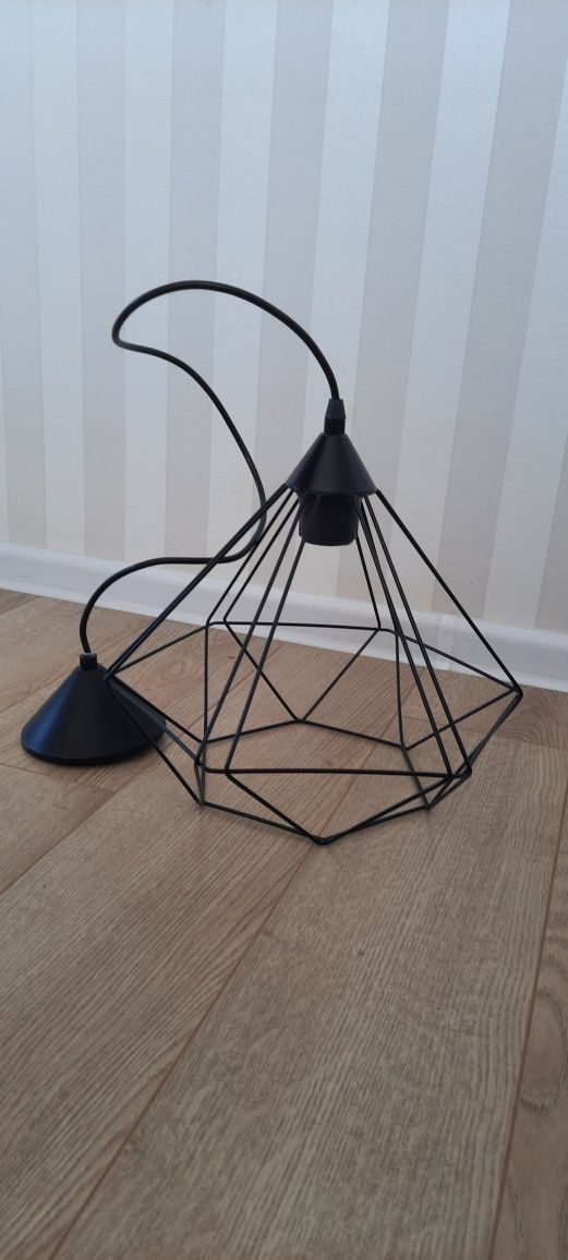 Zestaw 2 lamp industrialne diamond black metalowe.