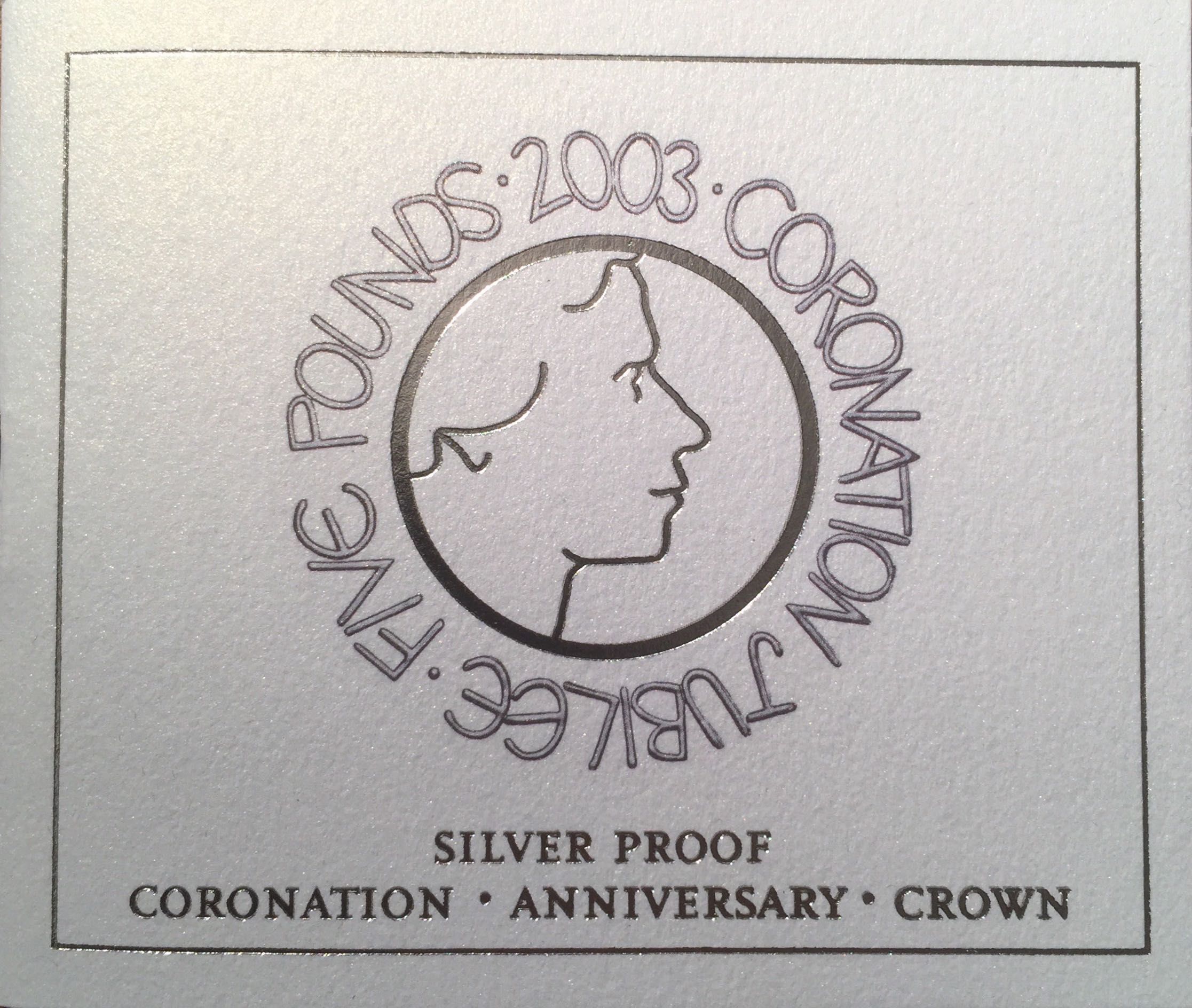 Moeda 5£ Prata Proof Coroação Elizabeth II - UK - 2003