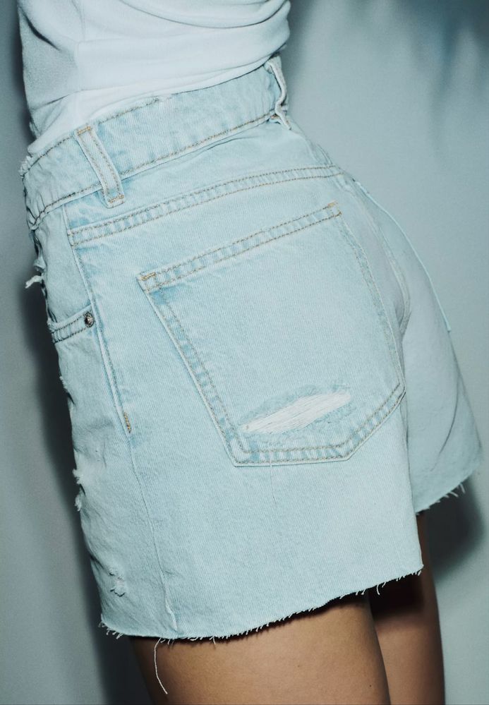 Джинсові шорти zara HIGH-WAIST - MOM FIT нова колекція