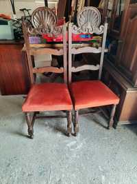 Vendo conjunto de cadeiras em madeira vintage