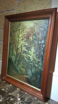 Obraz olejny na płótnie w drewnianej ramie "Wąwóz k/ Sandomierza"