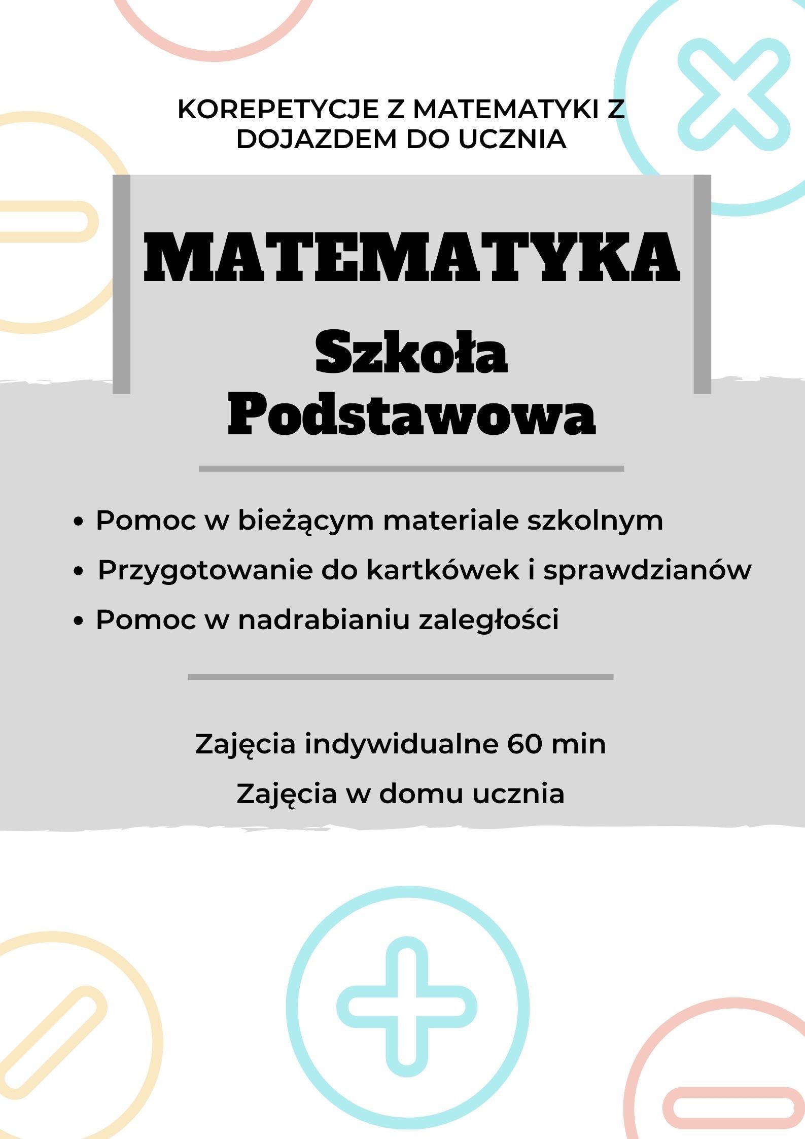 Korepetycje z matematyki z dojazdem do ucznia