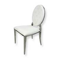 Krzesło Ludwik glamour White białe nowoczesne pikowane guzikami