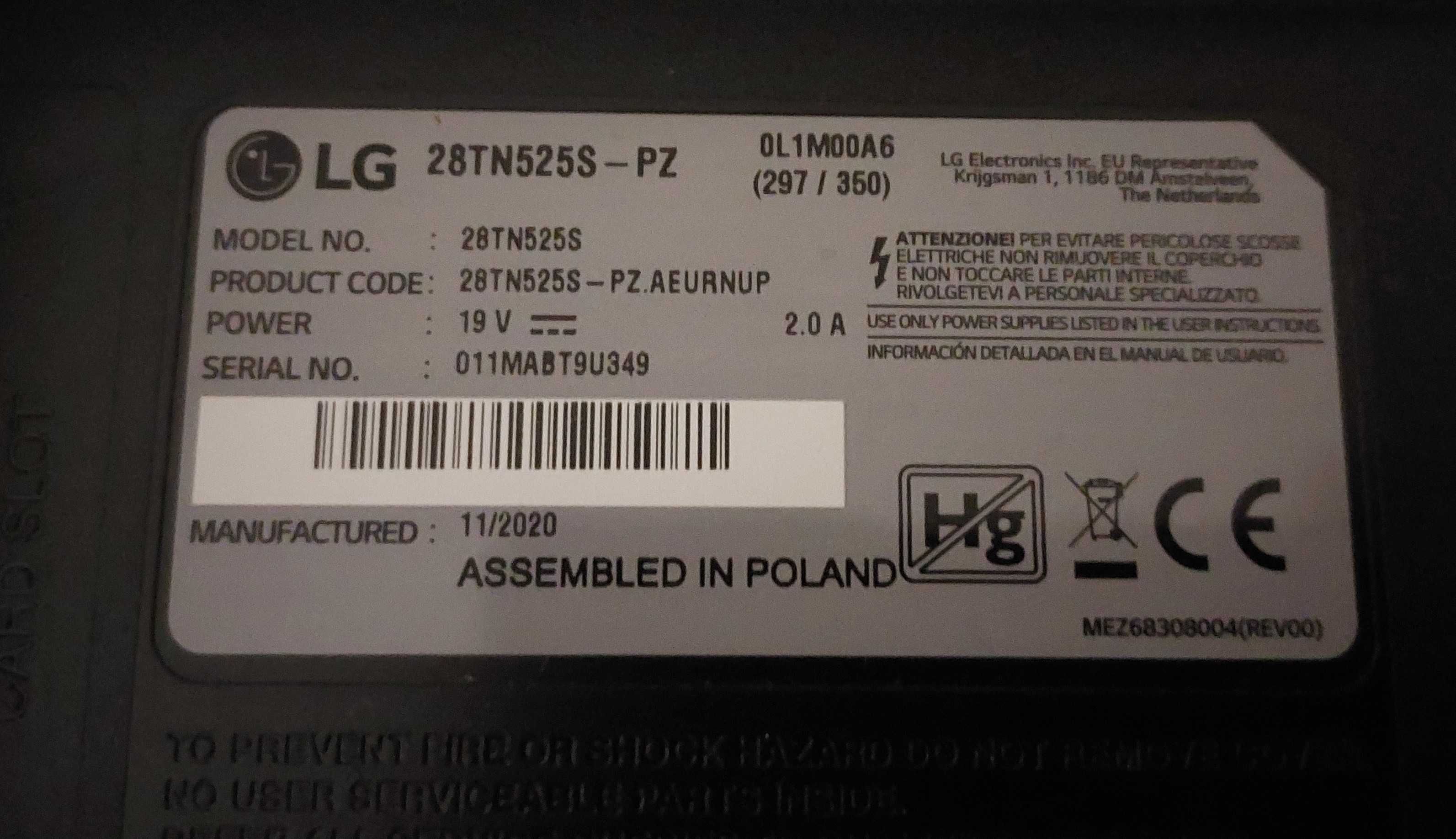 Smart TV LG 28TN525S-PZ 28" LED HD em excelente estado