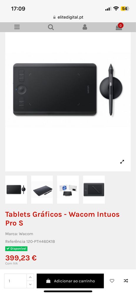 Tablet Gráfico Wacom Intuos Pro S