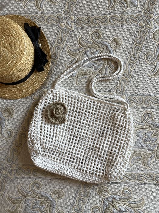 Торба пляжна сумка макраме вязана сітка