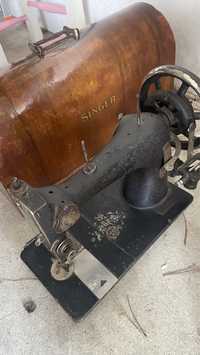 Máquina Costura Antiga Singer + Tampa