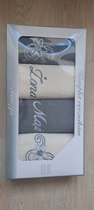 Nowy komplet ręczników Finezja Mąż i Żona 4 ręczniki kąpielowe